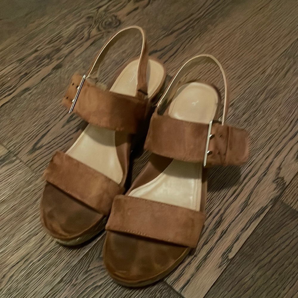 Brown wedge heels